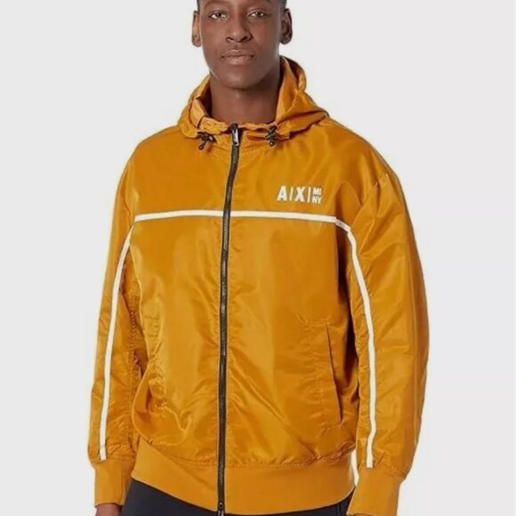 Emporio Armani Other - Armani Exchange A|X Men's Full Zip Gold Fashion Hooded Blouson Jacket L